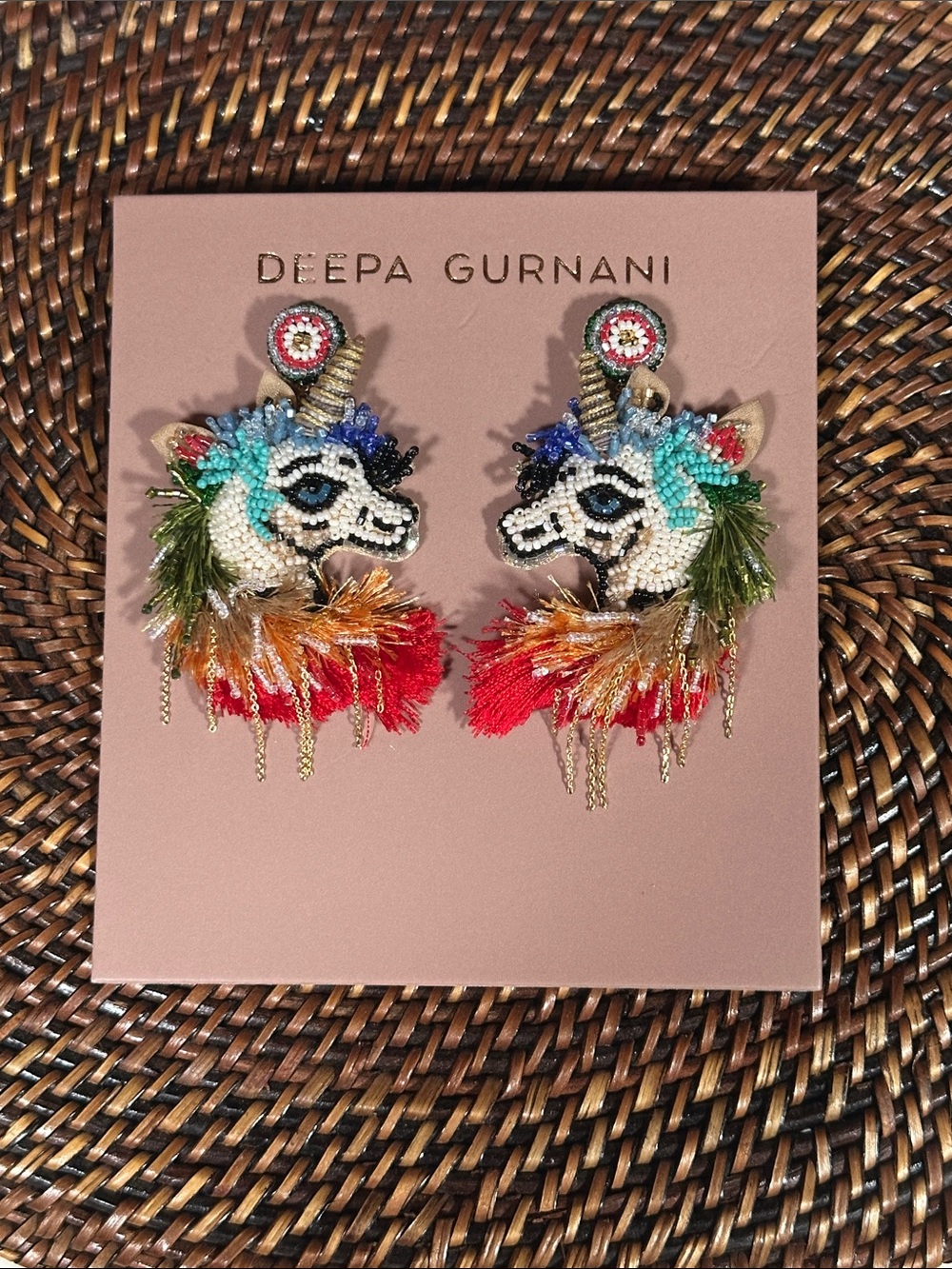 Deepa Gurnani Unicorn Earrings